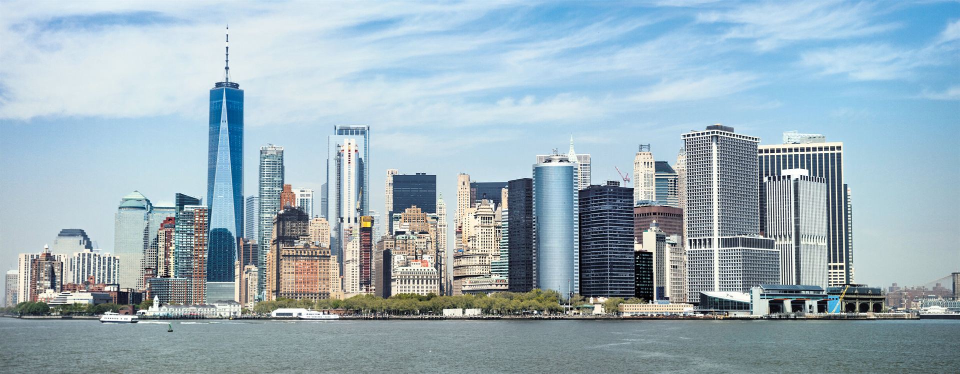 Manhattan skyline over New York City — Citimail Services private mailbox rental in Chinatown NYC